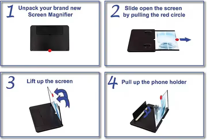 8 10 12 14 Inch Portable Folding Video Magnifier Mobile Phone Screen Amplifier and Magnifying Glass
