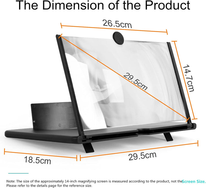 14 Inch Screen Magnifier for Cell Phone, Phone Screen Magnifier, 2022 Upgraded Version Screen Amplifier, Mobile Phone Magnifying Screen, Foldable Smartphone Screen Magnifier
